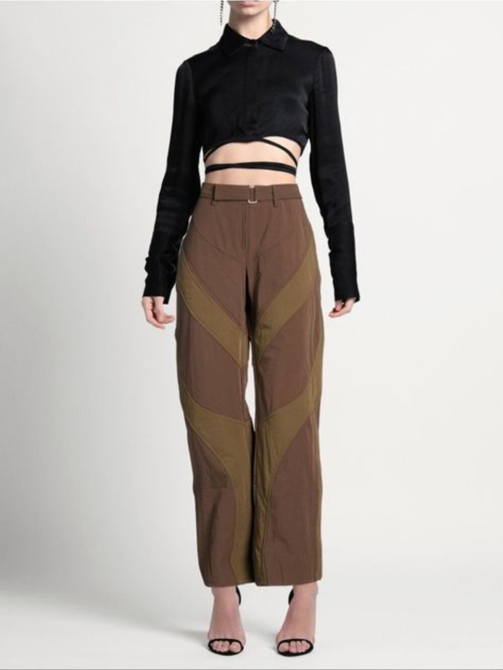 Miaou Casey Pant Olive Colorblock Moto Utility Pants Size XXS